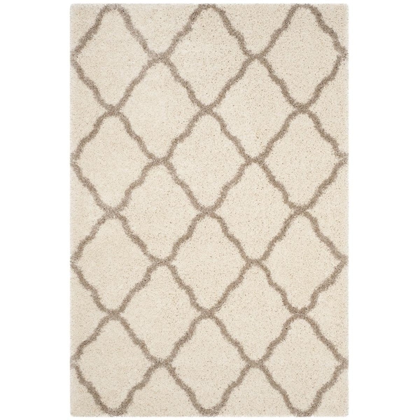 Safavieh 4 x 6 ft. Hudson Shag Power Loomed Medium Rectangular Area Rug, Ivory and Beige SGH283D-4 - main